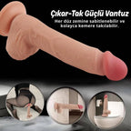 Thomas - Hareketli Kayar Deri Çift Katmanlı Realistik Vibratör Dildo Ultra Yumuşak Gerçekçi Titreşimli Yapay Penis