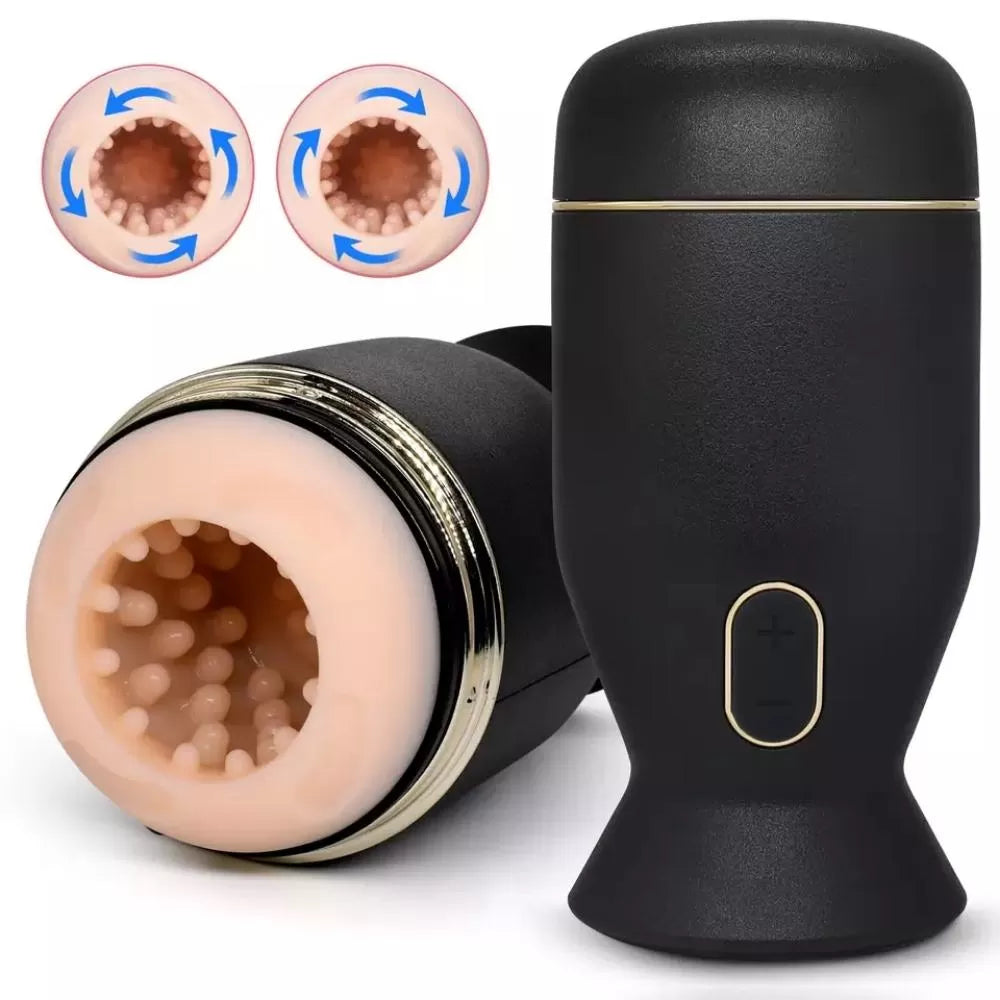SOLO - Şarjlı 360° Dönme Rotasyon Hareketli Realistik Tırtıklı Otomatik Mastürbatör