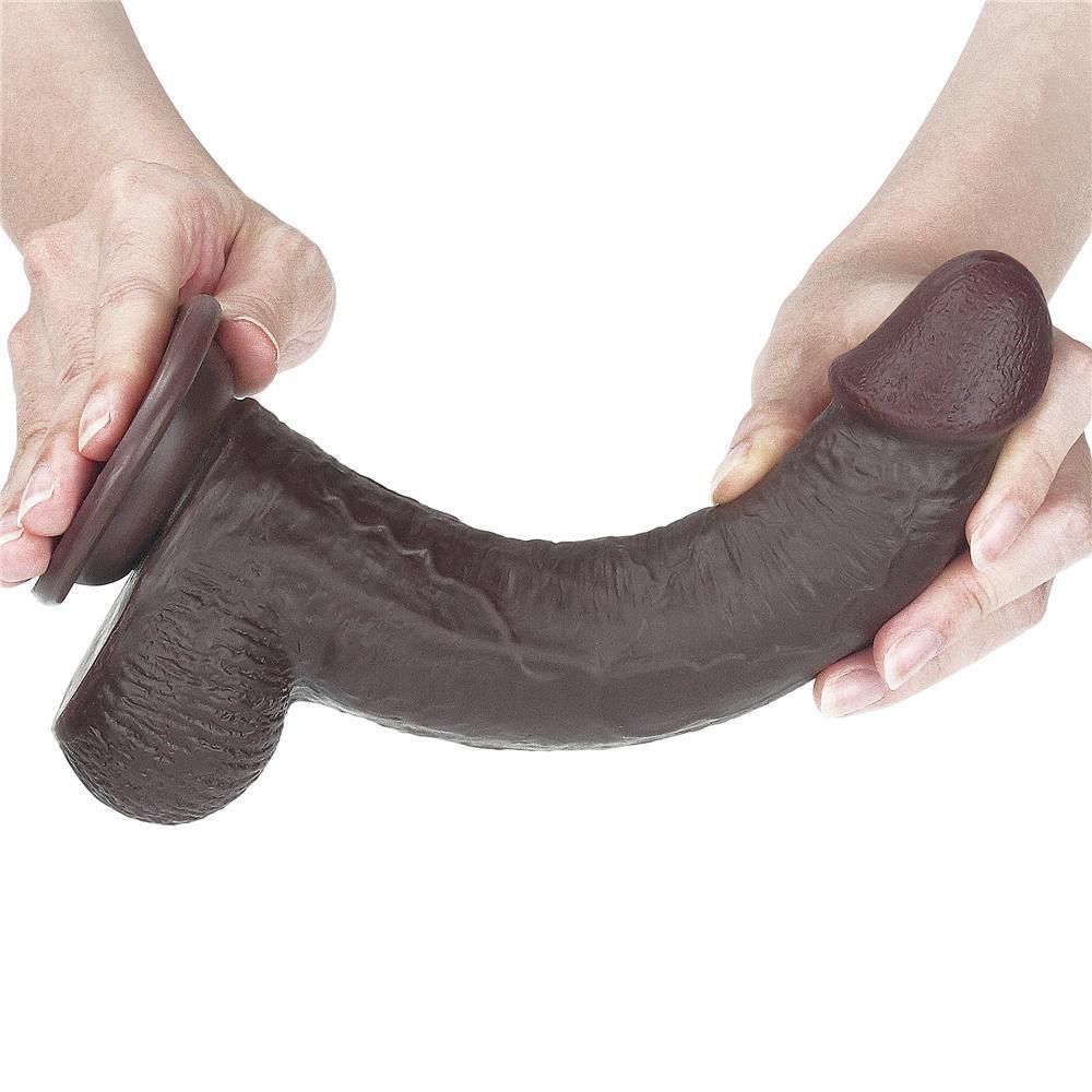 Hareketli Kayar Deri Ultra Yumuşak Doku Çift Katmanlı Kıkırdaklı Büyük Boy Realistik Dildo Gerçekçi Yapay Penis 23x4 CM
