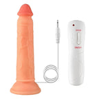 Elvis - Kumandalı Vantuzlu Testissiz Güçlü Titreşimli Gerçekçi Yapay Penis Realistik Dokuda Dildo 18 CM
