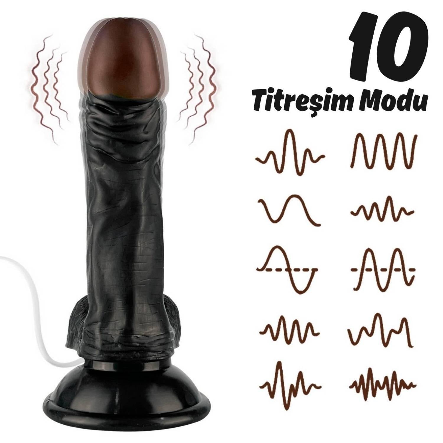 Ryan - Kumandalı Vantuzlu Güçlü Titreşimli Gerçekçi Zenci Yapay Penis Realistik Dokuda Dildo 21 CM