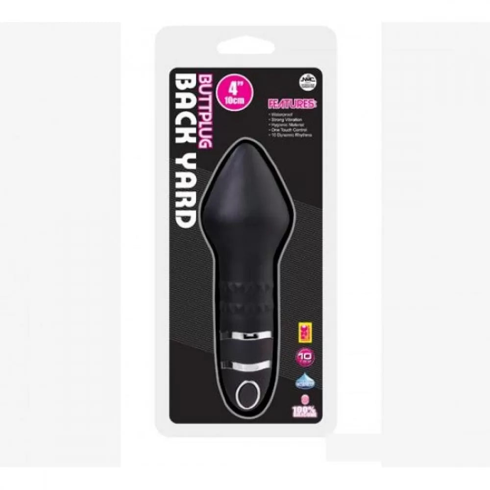 Backyard Butt Plug - Kademeli Boyut Güçlü Titreşimli Silikon Anal Plug 10 CM