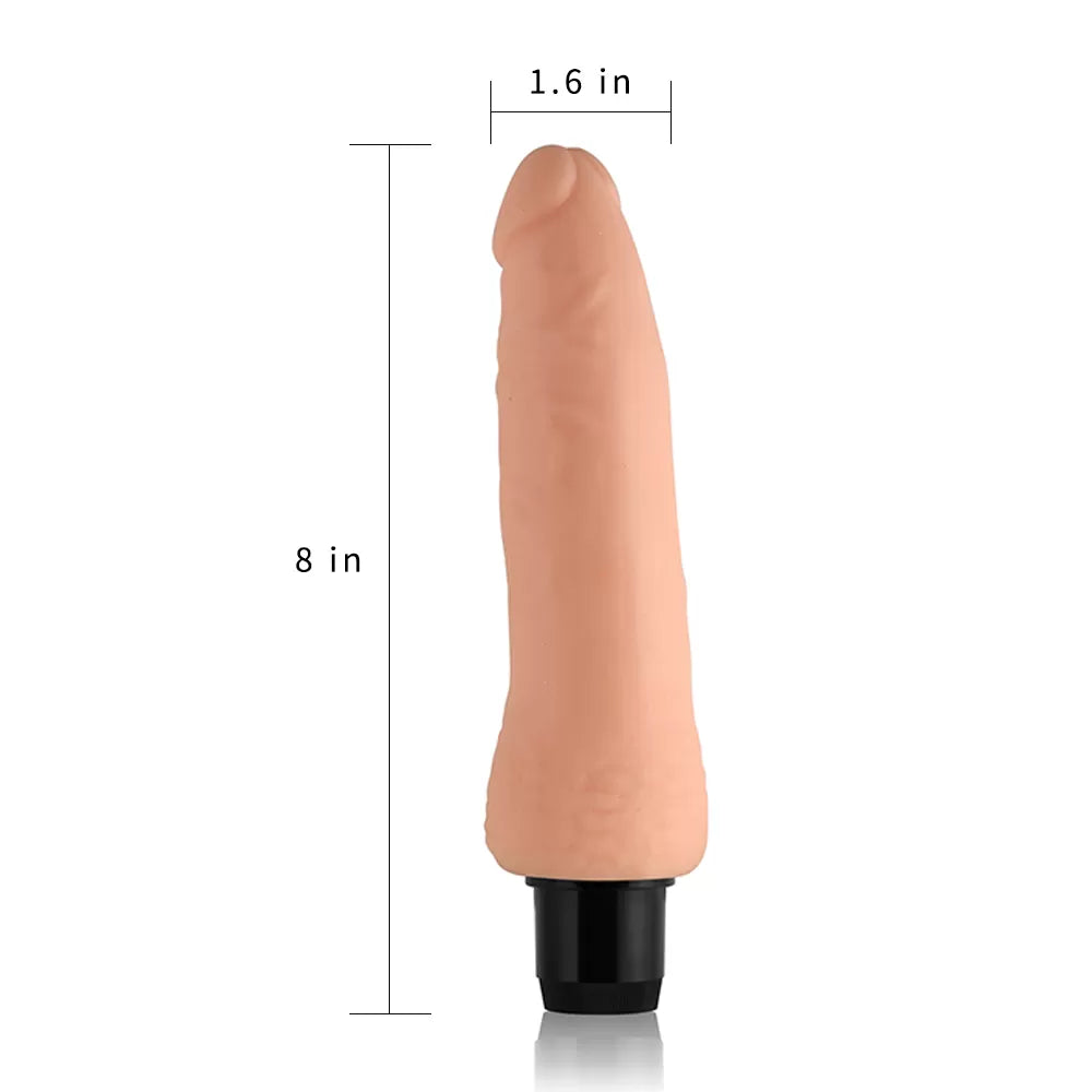Xtreme Feel - Multi Speed Güçlü Titreşimli Yumuşak Doku Realistik Dildo Testissiz Gerçekçi Yapay Penis 20x4 CM