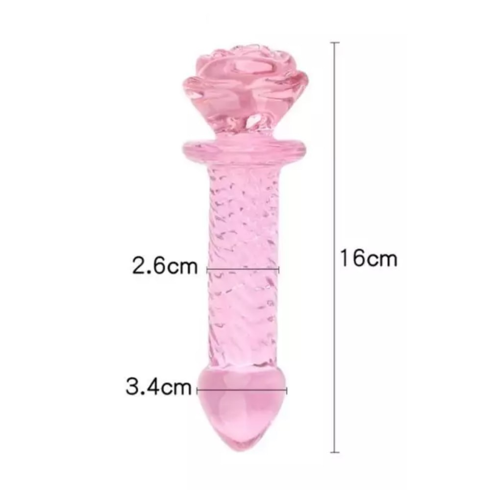 Sıcak Soğuk His Tırtıklı Kristal Cam Anal Plug Dildo 14 CM