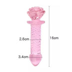 Sıcak Soğuk His Tırtıklı Kristal Cam Anal Plug Dildo 14 CM