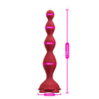 Rose Beads - Manyetik Şarjlı Gül Tasarımlı Güçlü Titreşimli Boncuklar Kademeli Boyut Eğilebilir Anal Beads Vibratör