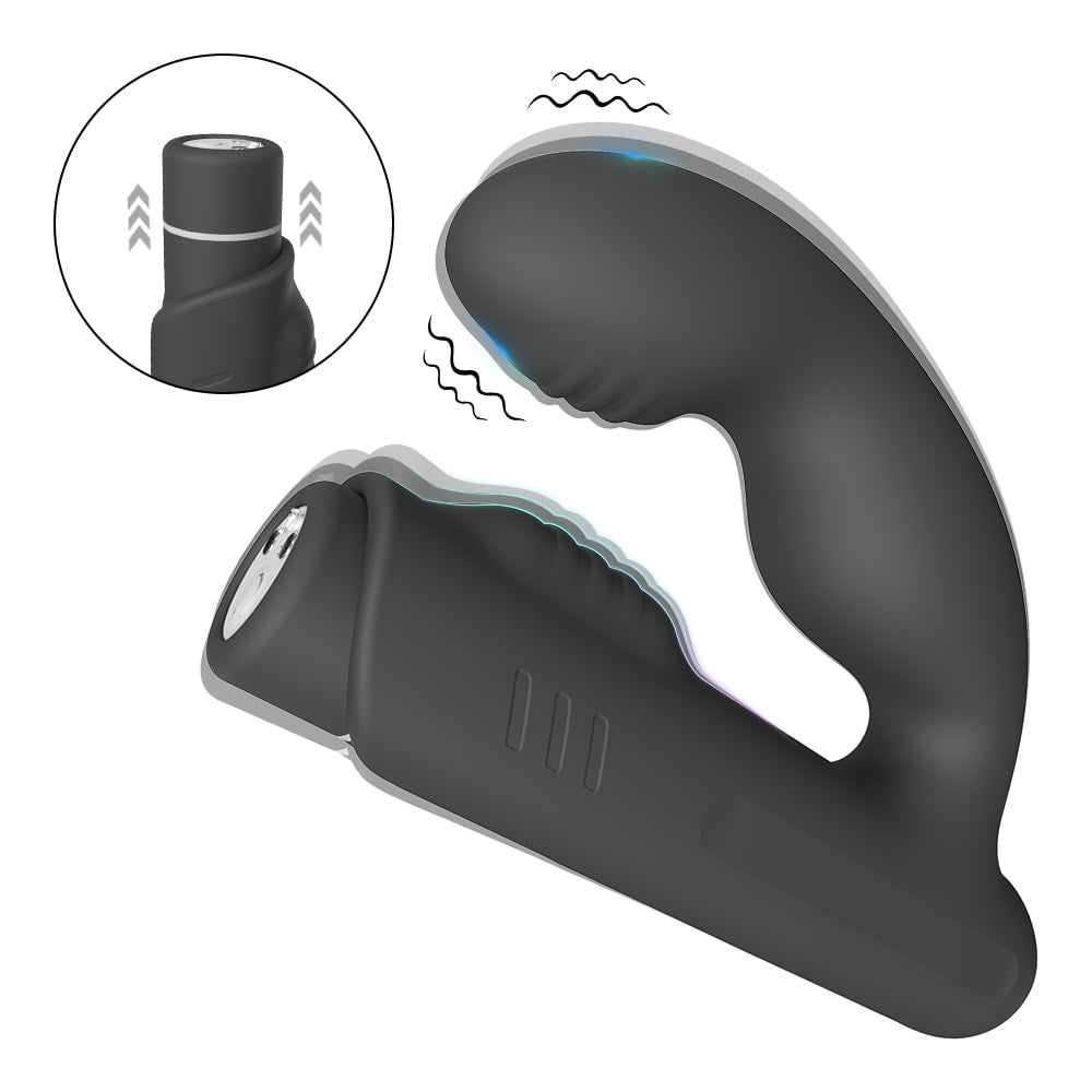 Gladiator - Şarjlı Çıkarılabilir Bullet Motorlu 2 in 1 Perine ve Prostat Uyarıcı Vibratör