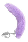 Paslanmaz Çelik Lila Uzun Kedi Kuyruklu Pürüzsüz Silver Fox Tail Metal Anal Butt Plug