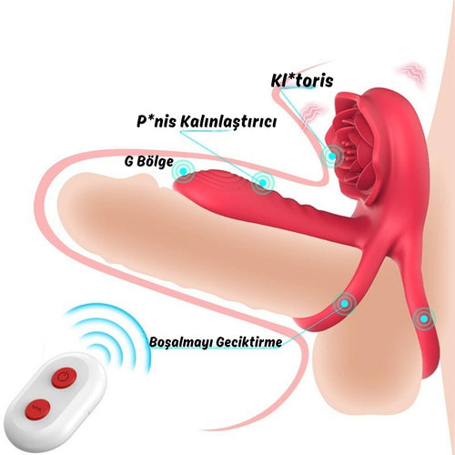 Barry Pro RCT - Şarjlı Uzaktan Kumandalı Çift Motorlu G Nokta Klitoris Uyarıcı Vibratör Titreşimli Testis ve Penis Halkası
