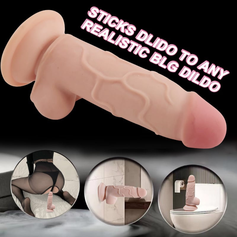 Hareketli Kayar Deri Çift Katmanlı Realistik Dildo Ultra Yumuşak Kalın Gerçekçi Yapay Penis 16x4 CM