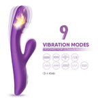 Spark - Şarjlı Isıtmalı Aynı Anda Klitoris ve G Spot Uyarıcı Güçlü Titreşimli 2 in 1 Rabbit Vibratör