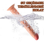 Realistik Dokuda Damarlı Dildo Testissiz Büyük Boy Gerçekçi Yapay Penis 35x4.8 CM