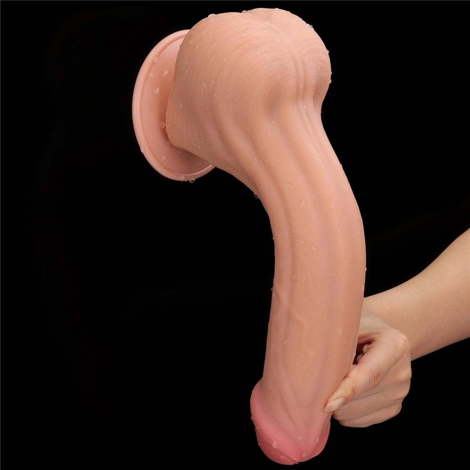 Drew - Mega Boy Hareketli Kayar Deri Çift Katmanlı Realistik Vibratör Dildo Ultra Yumuşak Gerçekçi Titreşimli Yapay Penis