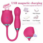 SUCKER ROSE Titreşimli G-Spot Tapping ve Klitoris Emiş Güçlü 3 in 1 Vibratör