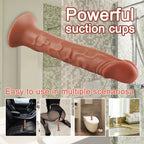 Kıkırdaklı Çift Katmanlı Realistik Anal Dildo Ultra Yumuşak Siyahi Gerçekçi Yapay Penis 21x3.5 CM