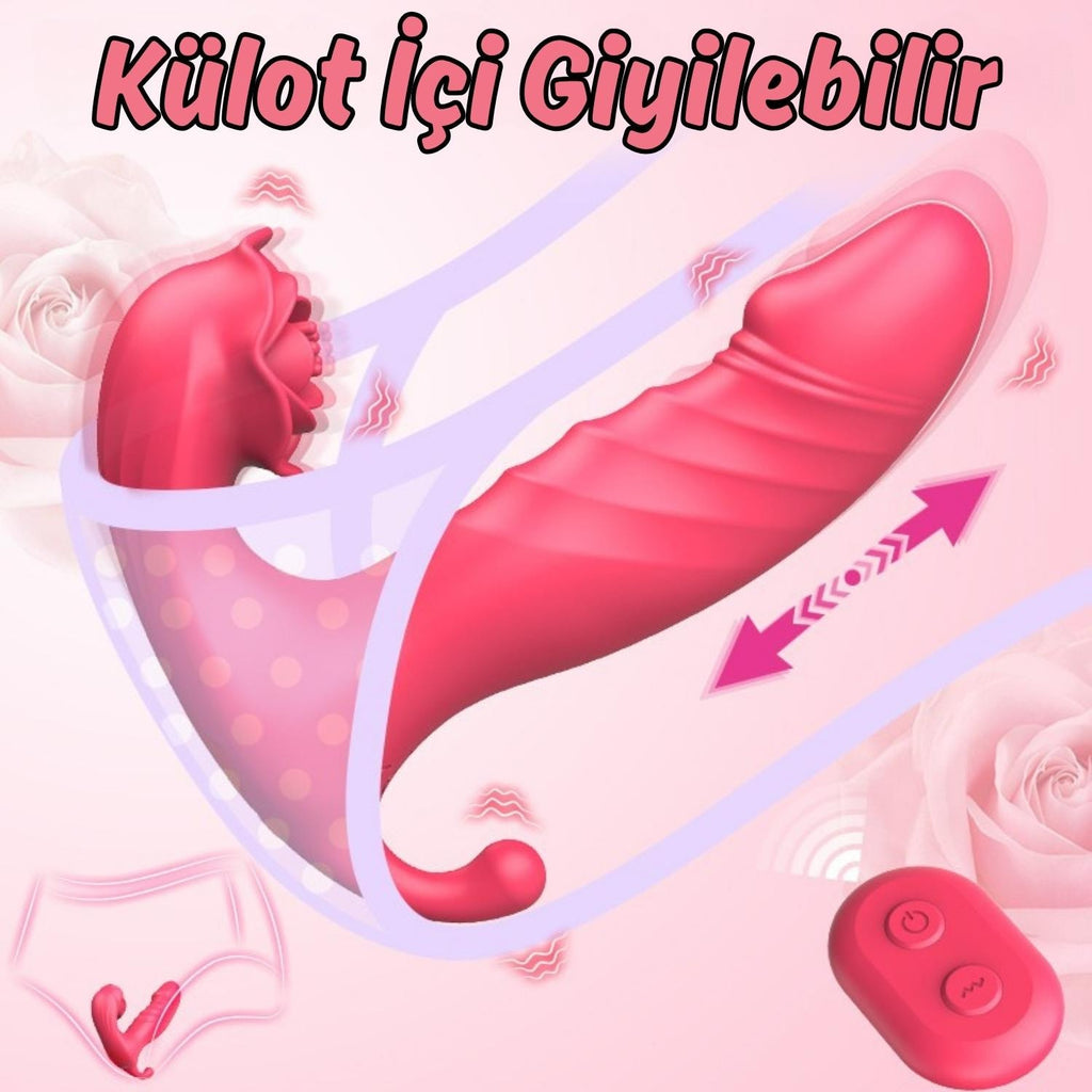 Darla APP RCT - Şarjlı Kumanda Ve Telefon Kontrollü İleri Geri Hareketli Anal Vajina Klitoris Uyarıcı 3 in 1 Giyilebilir Vibratör
