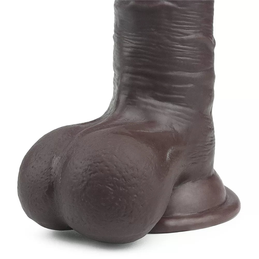 Tam Testis Hareketli Kayar Deri Ultra Yumuşak Doku Çift Katmanlı Kıkırdaklı Realistik Dildo Gerçekçi Yapay Penis 20x4.5 CM