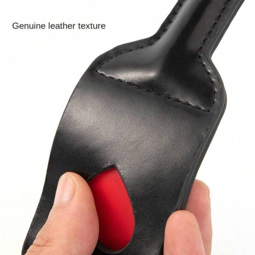 Fetish Beginner Esnek Saplı Tutma Aparatlı 64 CM Kalp Desenli BDSM At Kırbacı Fantezi Deri Kamçı