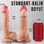 Güçlü Vantuzlu Damarlı Kalın Realistik Dildo Gerçekçi Yapay Penis 21x4.2 CM