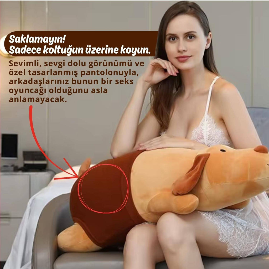 Plush Dog Sex Machine - Şarjlı Kumandalı İleri Geri Hareketli Isıtmalı Titreşimli Peluş Köpek Sex Makinesi