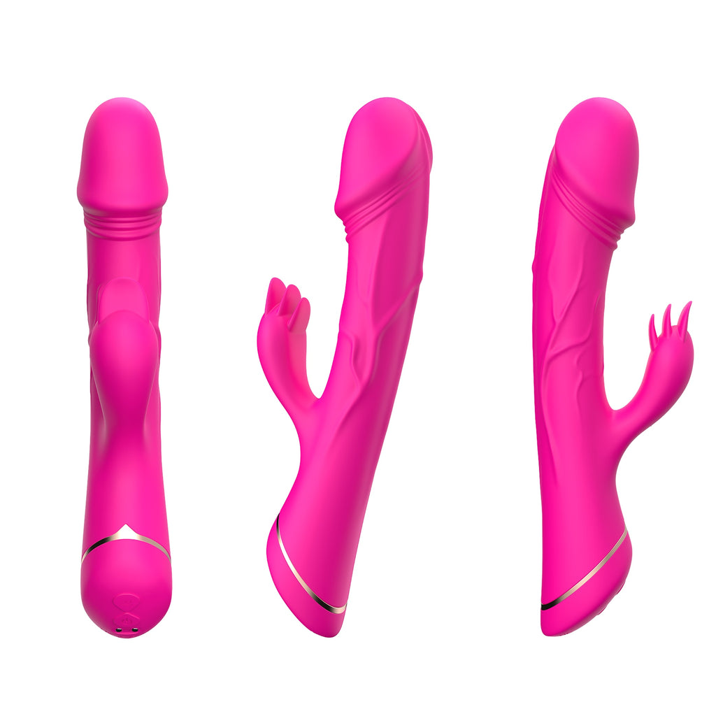 PRIME TOYS Spunk Şarjlı Çift Motorlu G Nokta ve Klitoris Uyarıcı 2 in 1 Rabbit Yapay Penis Vibratör - Pembe