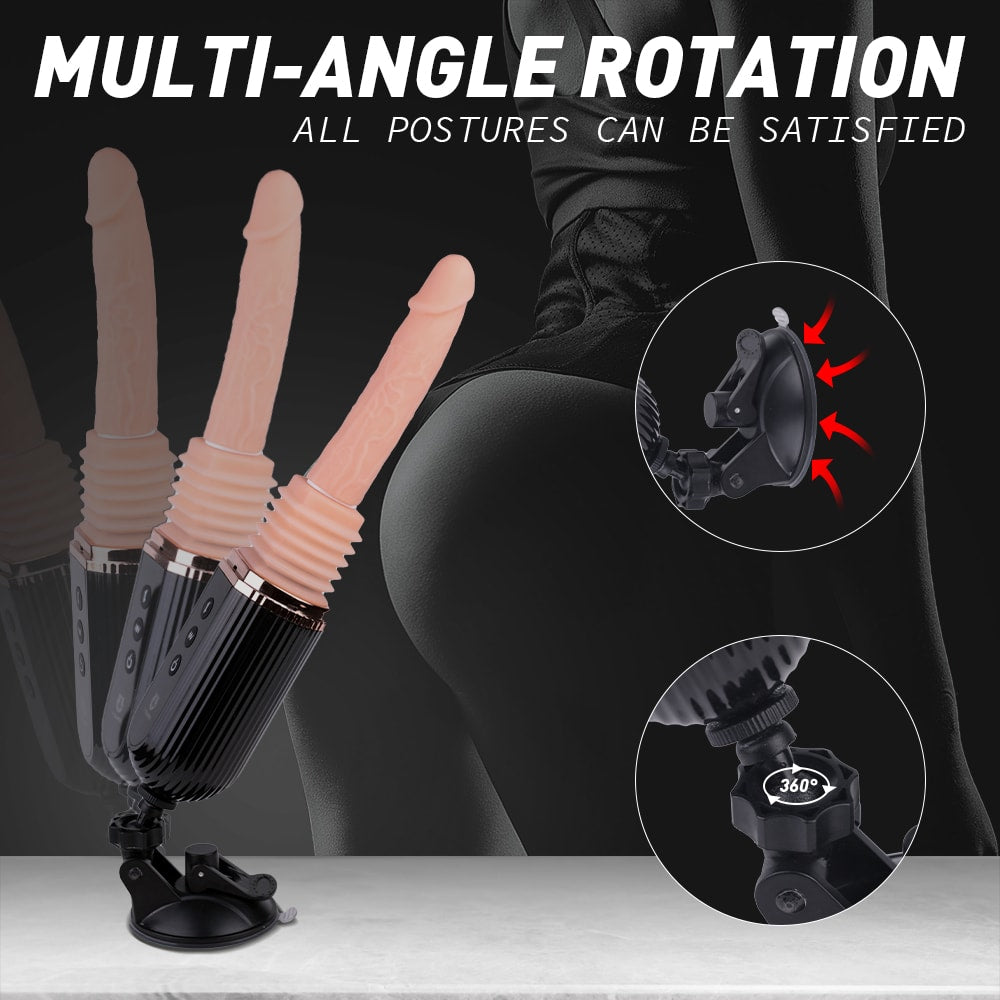 Gatling Plus - Şarjlı Vantuzlu Gerçekçi Et Dokusunda Yapay Penis Vibratör İleri Geri Hareketli Realistik Dildo