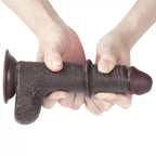 Hareketli Kayar Deri Ultra Yumuşak Doku Çift Katmanlı Kıkırdaklı Realistik Dildo 18x3.5 CM