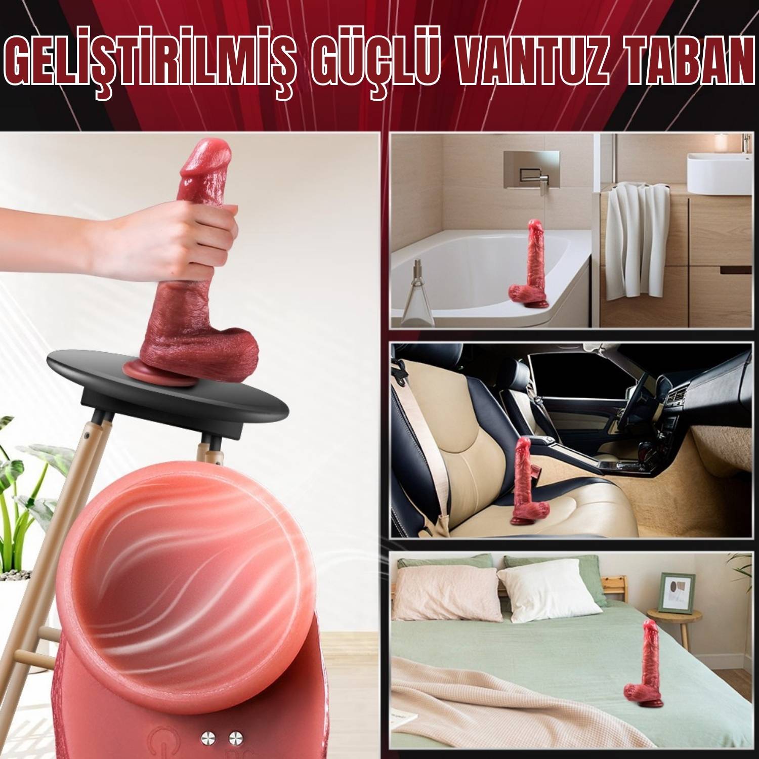 Kane - Şarjlı Kumandalı Isıtmalı Titreşimli Gerçekçi Yapay Penis İleri Geri Hareketli ve Rotasyonlu Realistik Dildo 21.5 CM