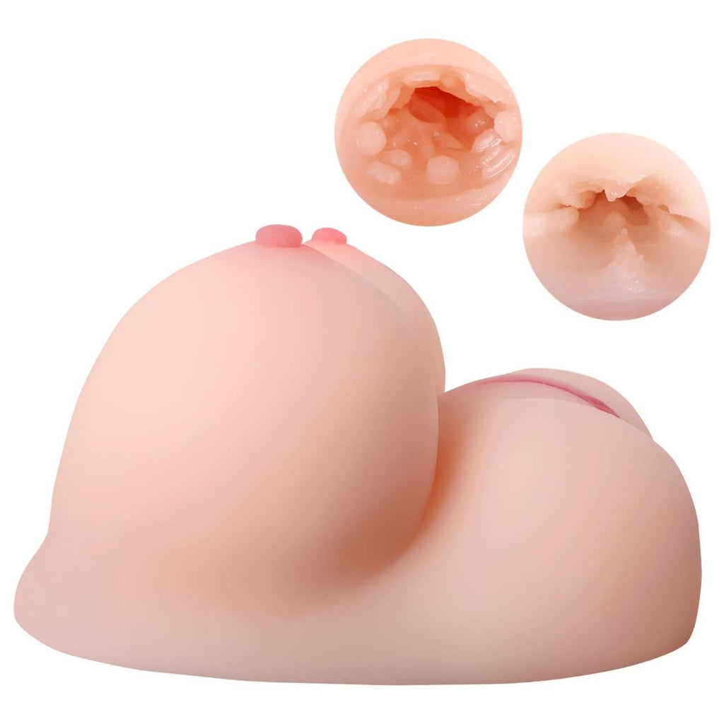 Susan - Anal Vajina Çift Girişli Titreşimli Isıtmalı Realistik Göğüs Mastürbatör 1.8 KG