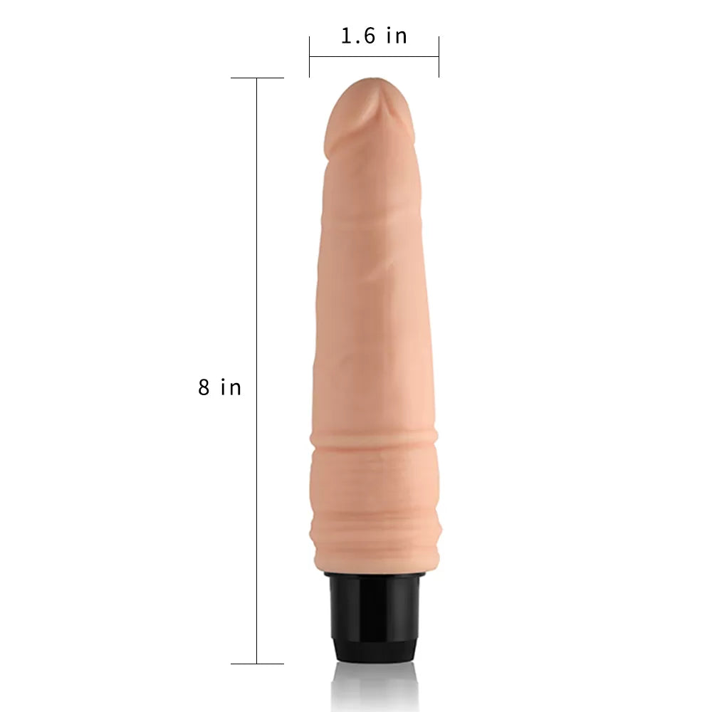 Xtreme Feel - Multi Speed Güçlü Titreşimli Yumuşak Doku Realistik Dildo Testissiz Gerçekçi Yapay Penis 20x4 CM
