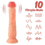 Kendrick - Kumandalı Vantuzlu Testissiz Güçlü Titreşimli Gerçekçi Yapay Penis Realistik Dokuda Dildo 22 CM