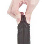 Hareketli Kayar Deri Ultra Yumuşak Doku Çift Katmanlı Kıkırdaklı Realistik Dildo 18x3.5 CM