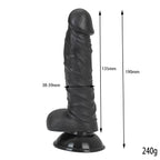 Dana - Güçlü Vantuzlu Siyahi Realistik Dildo Gerçekçi Yapay Penis 19x3.8 CM