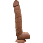 Hareketli Kayar Deri Çift Katmanlı Kıkırdaklı Realistik Dildo Ultra Yumuşak Siyahi Gerçekçi Yapay Penis 28x4.8 CM