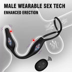 Alan Rct - Şarjlı Kumandalı Testis ve Penis Halkalı Güçlü Titreşimli Aynı Anda Perine ve Prostat Uyarıcı Vibratör