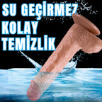 Güçlü Vantuzlu Damarlı Realistik Dildo Gerçekçi Yapay Penis 20x3.6 CM