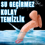 Güçlü Vantuzlu Eğik ve Damarlı Realistik Dildo Gerçekçi Yapay Penis 15x4 CM