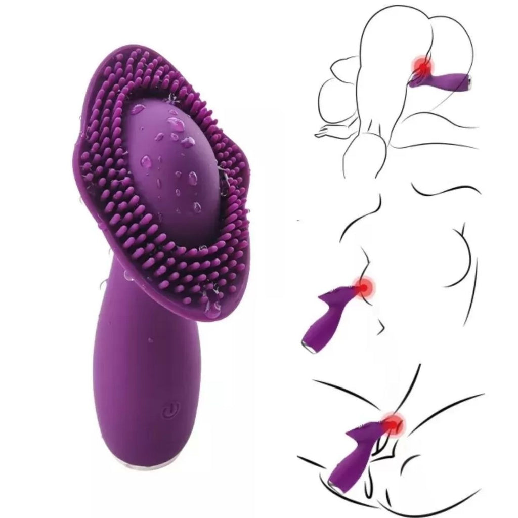 Şarjlı Isıtmalı Yoğun Vulva ve Göğüs Uyarıcı Tırtıklı Yeni Nesil Orgazm Masaj Vibratör