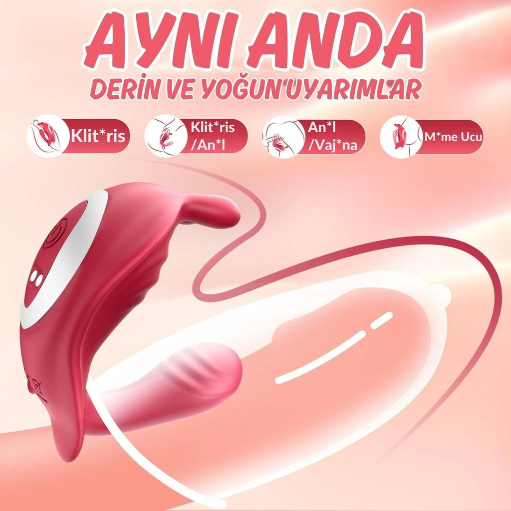 Cara APP RCT - Şarjlı Kumanda Ve Telefon Kontrollü Çift Motorlu G Spot ve Klitoris Uyarıcı Giyilebilir Couple Vibratör