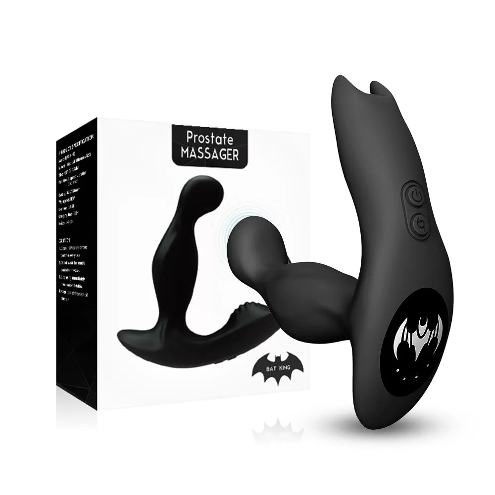 Bat King - Şarjlı Kumandalı 360° Dönme Rotasyonlu ve Güçlü Titreşimli Aynı Anda Perine ve Prostat Uyarıcı Masaj Vibratör