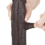 Hareketli Kayar Deri Ultra Yumuşak Doku Çift Katmanlı Kıkırdaklı Büyük Boy Realistik Dildo Gerçekçi Yapay Penis 24x4.5 CM