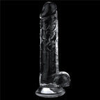 19 CM Yeni Nesil Güçlü Vantuzlu Şeffaf Dildo Penis - Flawless Clear Dildo
