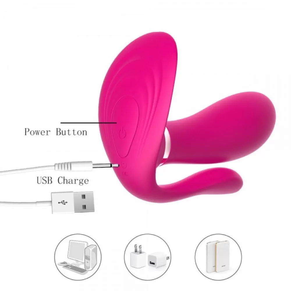 Massager - Şarjlı Isıtmalı Kablosuz Kumandalı Anal Vajina Klitoris Uyarıcı Giyilebilir 3 in 1 Panty Vibratör