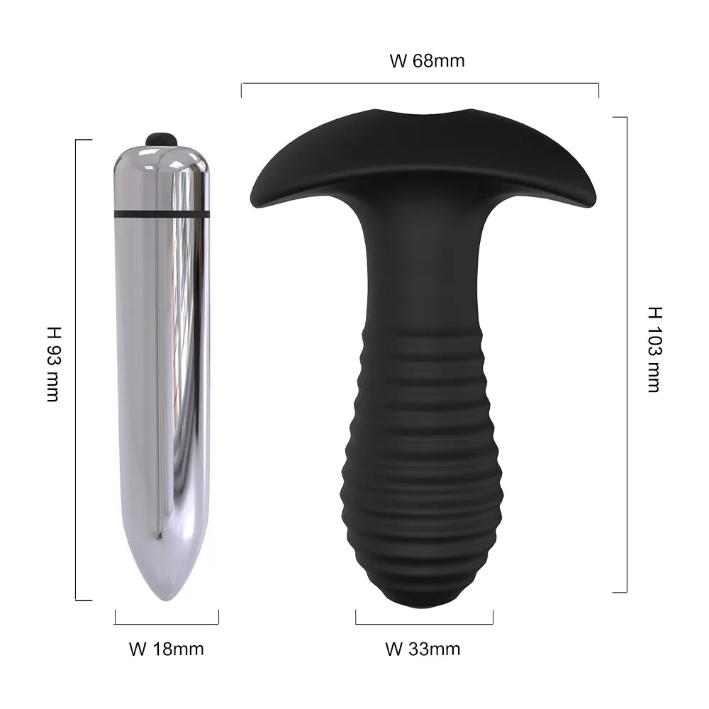 Spiral - Çıkar Tak Bullet Vibratörlü Güçlü Titreşimli 1 Fonksiyonlu Silikon Anal Plug
