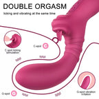 TONGUE TEASE Eğri G-Spot Uyarıcı ve Klitoris Uyarıcı 2 in 1 Hareketli Dil Vibratör