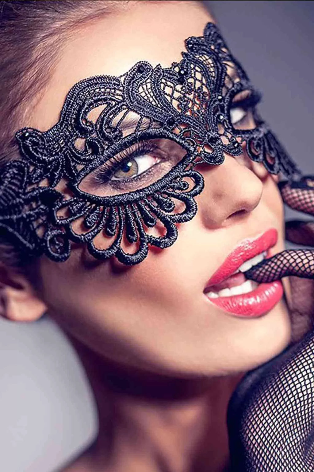 Sens Fantezi Aksesuar Seksi Dantel Gözü Açık Erotik Cosplay Maske - 0365