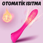Otomatik Isıtmalı Kıkırdaklı Bükülebilir Klitoris Emiş Güçlü ve G-Spot Uyarıcı Titreşimli 2 in 1 Vibratör