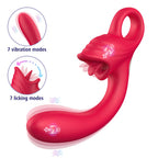 Ellie - Manyetik Şarjlı Aynı Anda Klitoris ve G Spot Uyarıcı Dil Yalama Hareketli Esnek Kavisli Vibratör