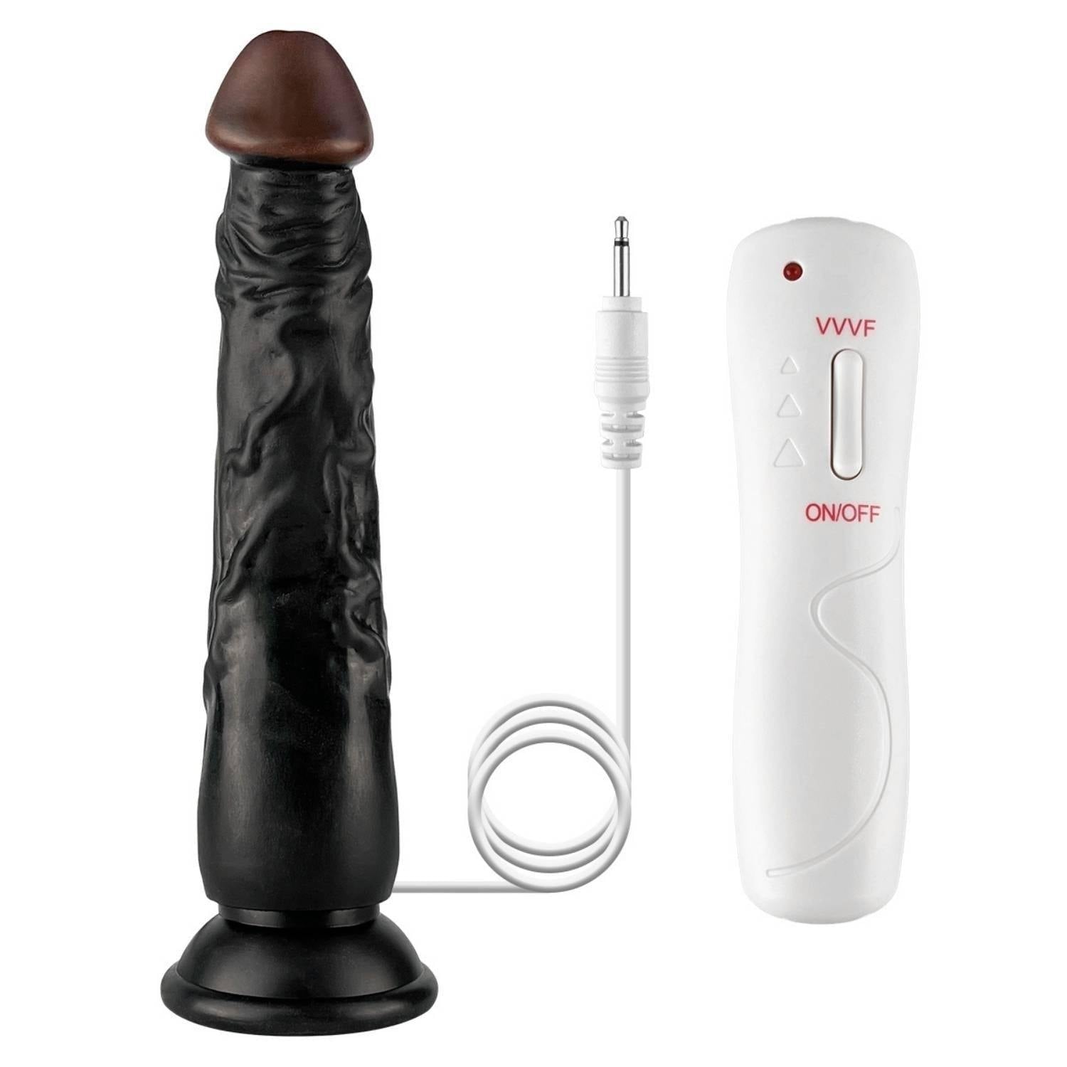 Kendrick - Kumandalı Vantuzlu Testissiz Güçlü Titreşimli Gerçekçi Zenci Yapay Penis Realistik Dokuda Dildo 22 CM