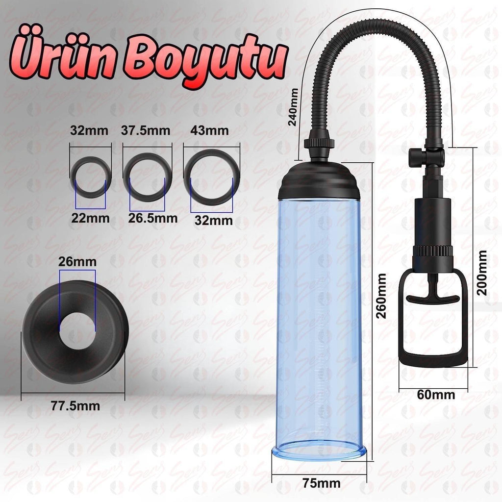 Pussy Pump Classic - Değiştirilebilir 5 Başlıklı Tetikli Profesyonel Göğüs ve Vajina Vakum Pompası Set